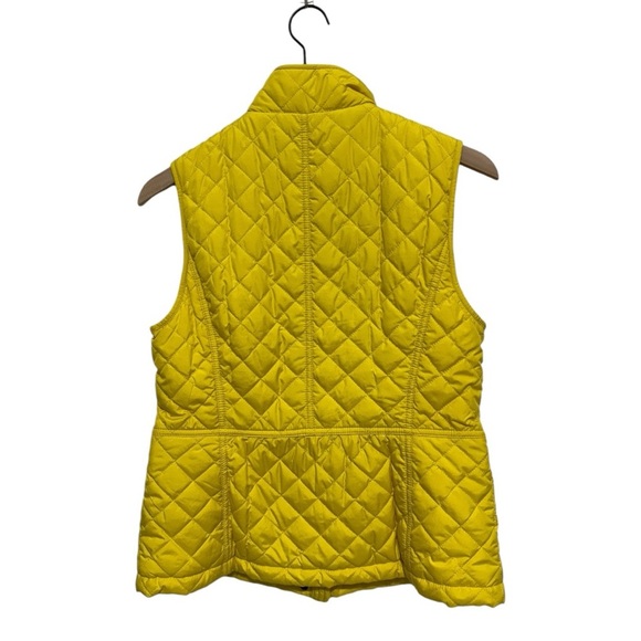 Talbots Yellow Quilted Vest- Fleece Lined Size S - Picture 5 of 12